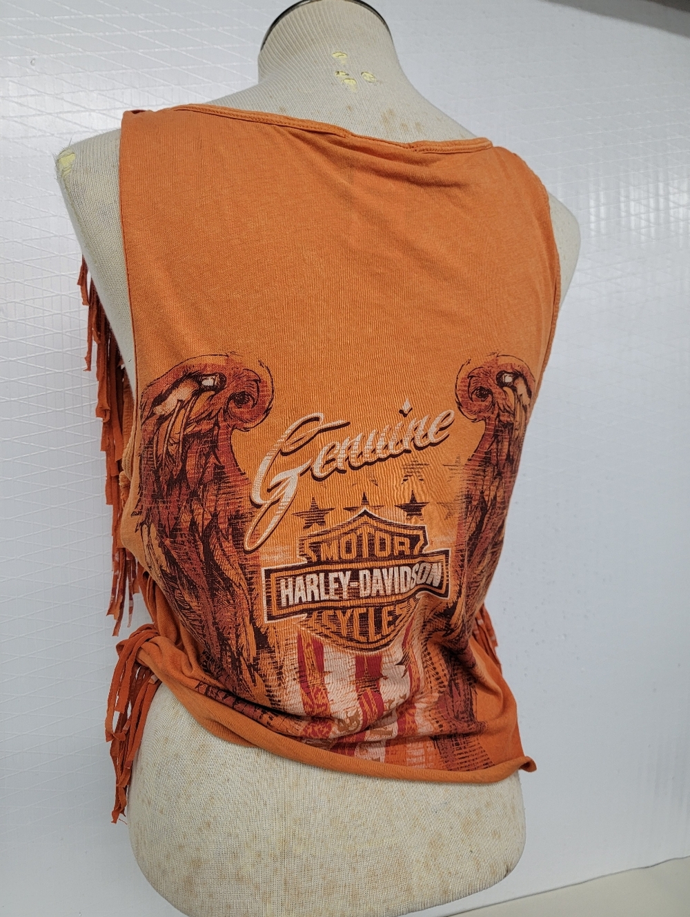 Harley Davidson Fringe Tank Upcycled - Picture 9 of 11